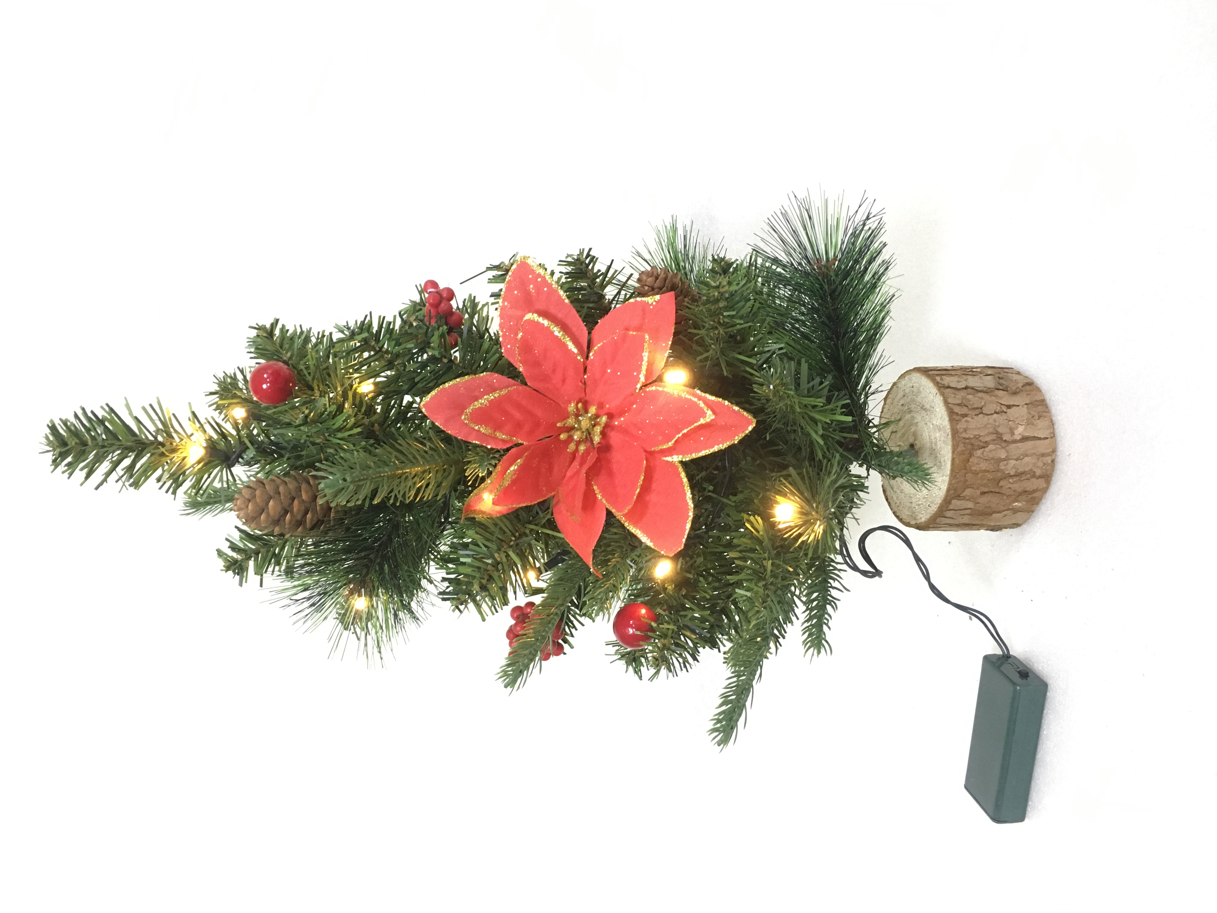 PVC PE Pine Acus Series Nativitatis Arbor-40CM Lignum Caput Et Pedes Plus Decorations